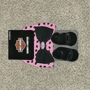 Harley Davidson 0-6m Beanie & Booties - NWT